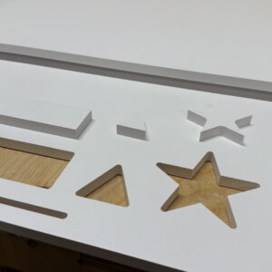 HPL kształty wycinane na CNC