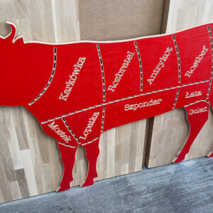 Dekoracja ścienna - panel w kształcie krowy